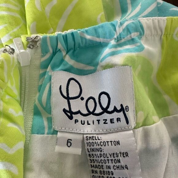 Lilly Pulitzer blue and green, Sea Life print halter dress. - Picture 2 of 4